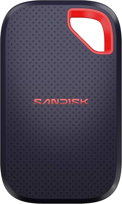 SANDISK 1TB Extreme Portable SSD (New Model) - up to 2000MB/s Transfer speeds, USB Type-C connectivity, Reliable Durability - Black - SDSSDE70-1T00-G25