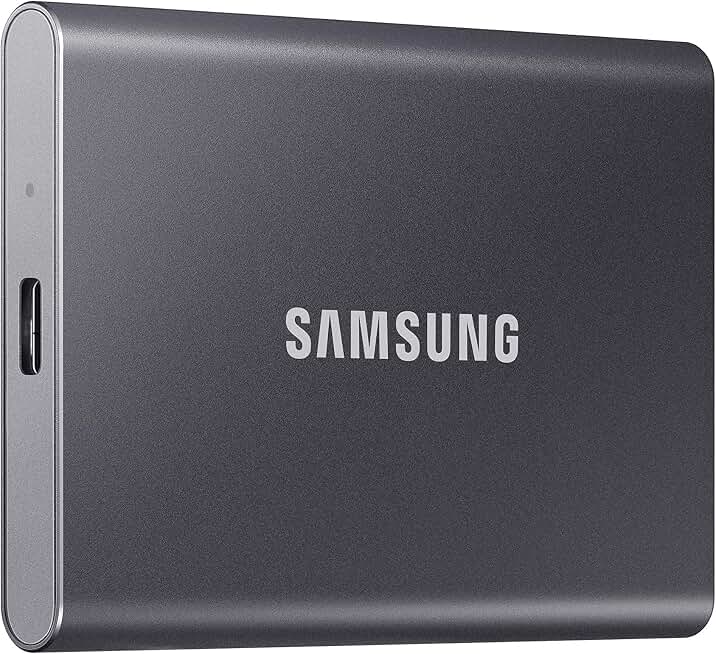 Samsung T7 Portable SSD 1TB Titan Gray, USB 3.2 Gen 2, Up to 1,050MB/s | Reliable External Solid State Drive Storage for Gaming, Students, Professionals (MU-PC1T0T/AM)