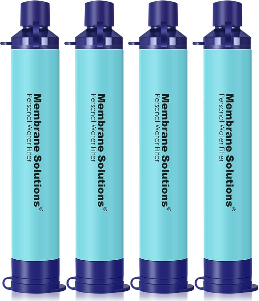 Membrane Solutions Personal Water Filter Straw S1 | NSF/ANSI 42 372 401 Certified, 1320 Gal Capacity, 0.1 Micron, Fits 28mm Bottle, BPA-Free, Survival Emergency Hiking Camping