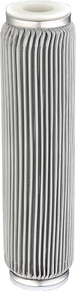 100 Micron 10" x 2.5" Stainless Steel Pleated Whole House Water Filter Cartridge, Universal Cleanable Water Filter Replacement for Well Water(100 Micron)