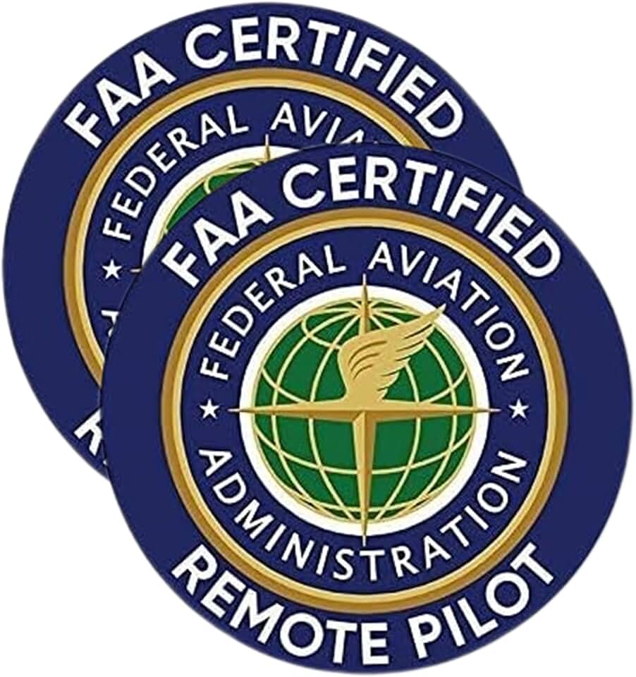 eDesign 2-Pack FAA Certified Remote Pilot Drone Sticker Decal - 4 Inches - Drone Stickers for Car Truck Van Window Bumper Laptop Tablet Cup Tumbler and Any Smooth Surface