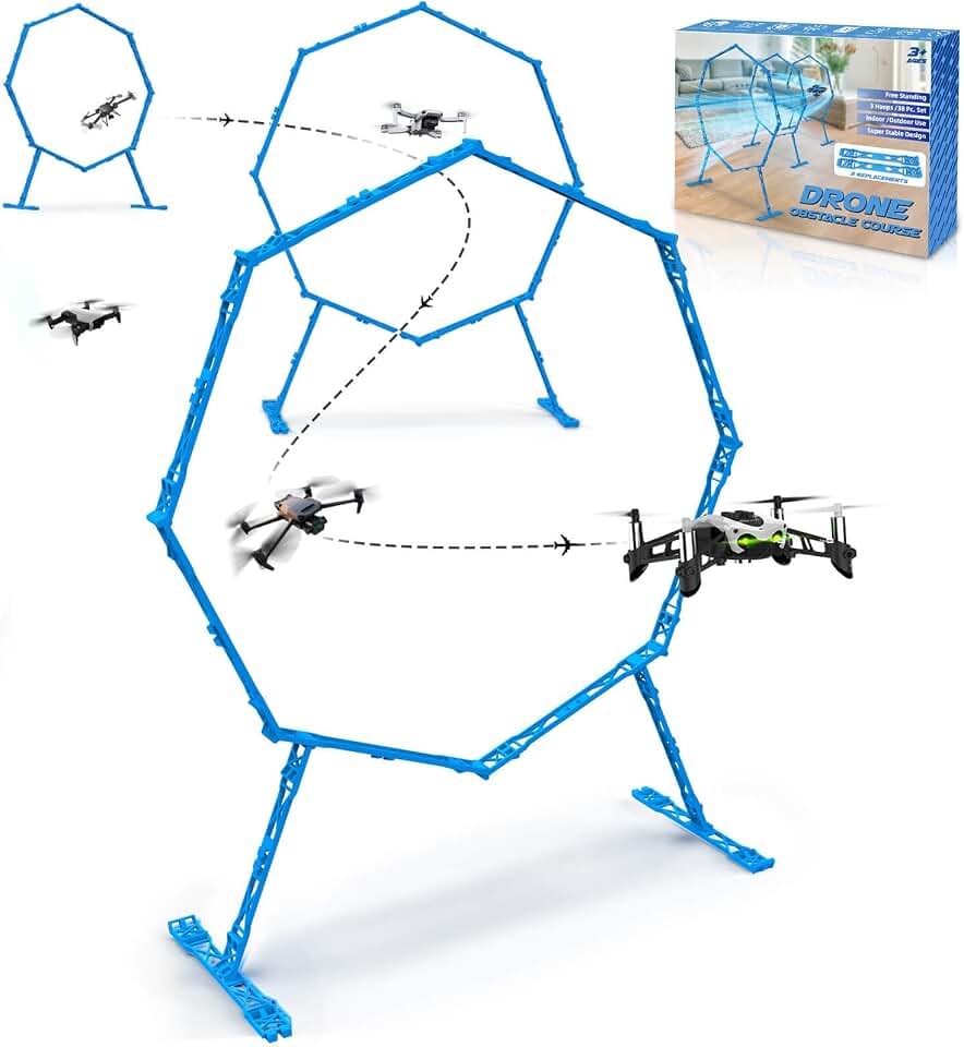 3 Pack Drone Obstacle Course, FPV Racing Drone Loop Gate | Easy to Build Obstacle Hoop, Suitable Competition RC FPV Racing of Drones or Model Aircraft Games, Age 6-12 Kids or Adults