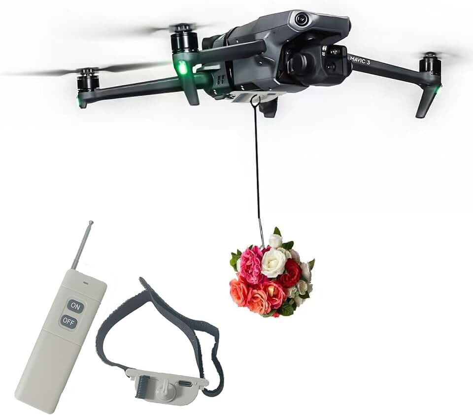 Universal Drone Airdrop System, Release Device, Payload Clip, Airdropper | Fish Bait Delivery Device , Drone Accessories,Compatible with DJI Mini 5/4 Pro, Mini 3/2, Air 2/2S/3, Mavic 3/2 &amp; Spark