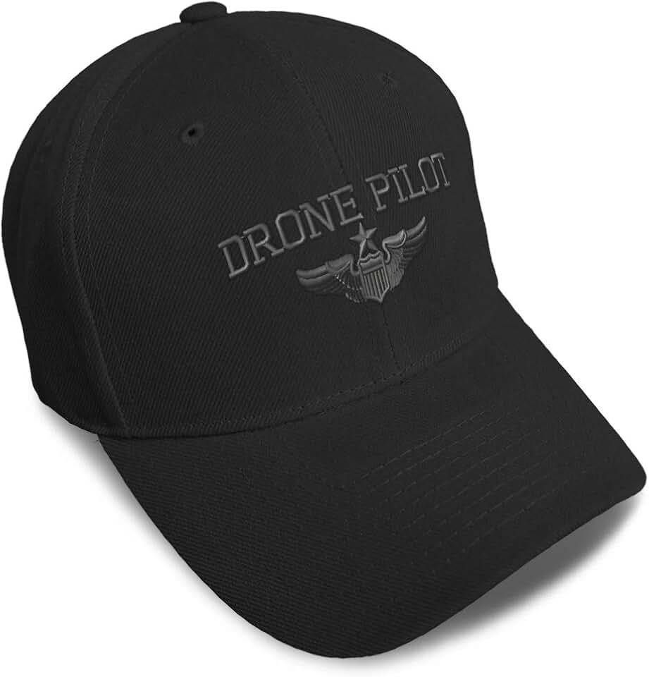 Custom Baseball Cap Drone Pilot Gray Hat for Men Women | Embroidered Ladies and Gentlemen 100% acrylic, adjustable strap closure breathable &amp; long-lasting Pilot Hats