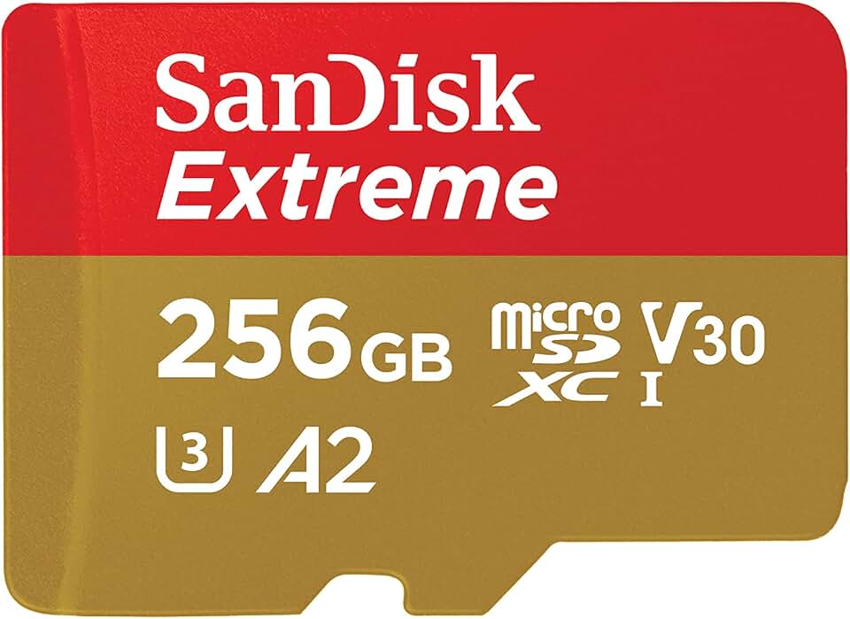SANDISK 256GB Extreme microSD Card + Adapter, Up to 190MB/s Read Speeds | UHS-I, V30, 5K &amp; 4K UHD, U3, C10, A2, Up to 130MB/s Write Speeds, Ideal for Action Cam, Drone, Smartphone- SDSQXAV-256G-GN6MA