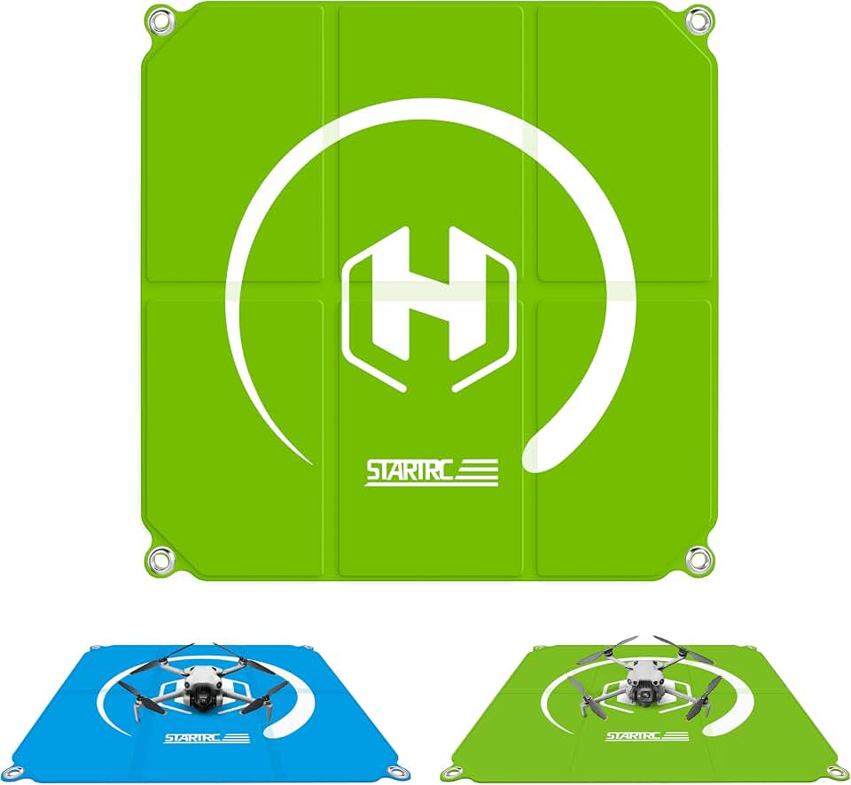 STARTRC Drone Landing Pad 22 inch Foldable &amp; Waterproof with Wipe-clean Surface, Drone Accessories for DJI Mini 5 Pro/4/3/Mini 4k/NEO 2/Avata 360/Lito X1/Mavic 4 pro/Air 3s, for Skyrover X1/S1 Landing Pad Weighted with Stakes(55cm)