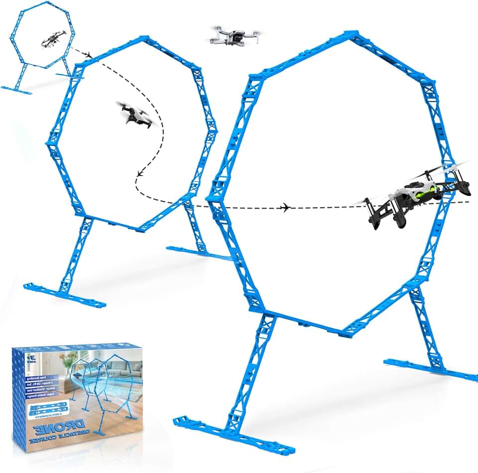 Dolanus 3-Pack Obstacle Hoops for FPV Racing Drones | Durable &amp; Easy-Build - Ideal Drone Obstacle Course for Kids 6-12 &amp; Adults, RC FPV Racing &amp; Model Aircraft Games