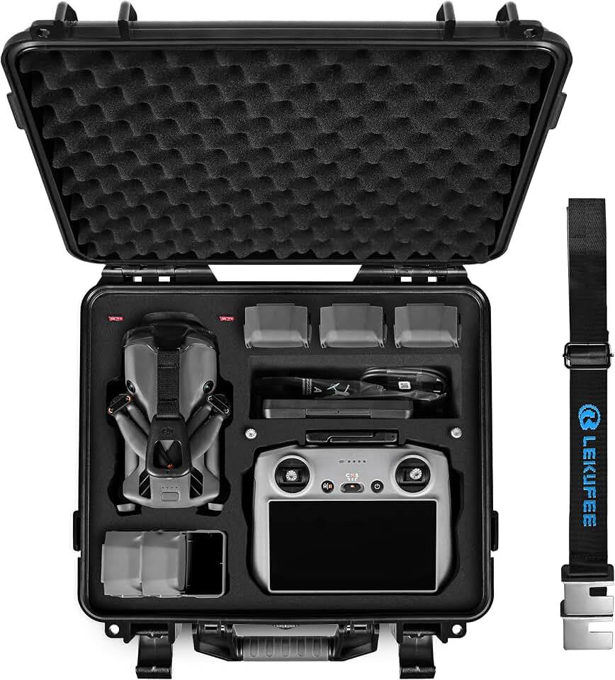 Lekufee Waterproof Hard Carrying Case for DJI Mini 5 Pro Drone, Fly More Combo, DJI RC 2/RC N3, Battery(6 pcs), Charging Hub, and other Accessories(Case Only)