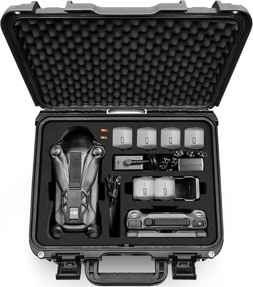 Lekufee Waterproof Hard Carrying Case for DJI Mavic 4 Pro Drone, Creator Combo, Fly More Combo, DJI RC Pro 2/RC 2, Battery (7 pcs), Charging Hub, and other Accessories(Case Only)