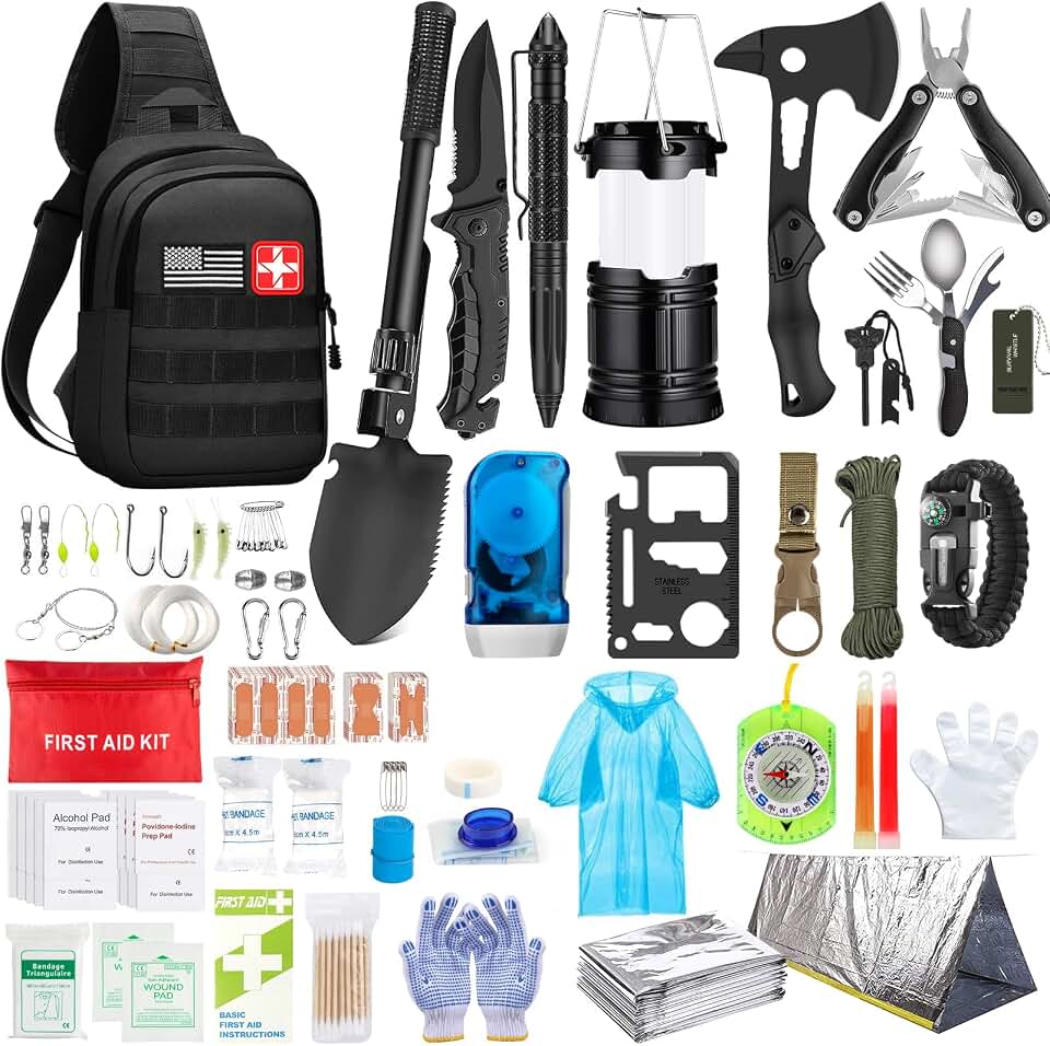 Survival Kit, 151Pcs Survival Gear Emergency Supplies First Aid Kit