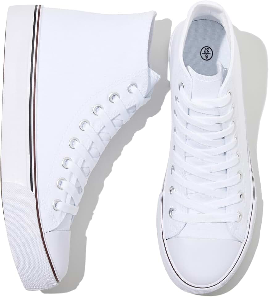 kufeiti Women's High Top Canvas Sneakers Casual Walking Shoes