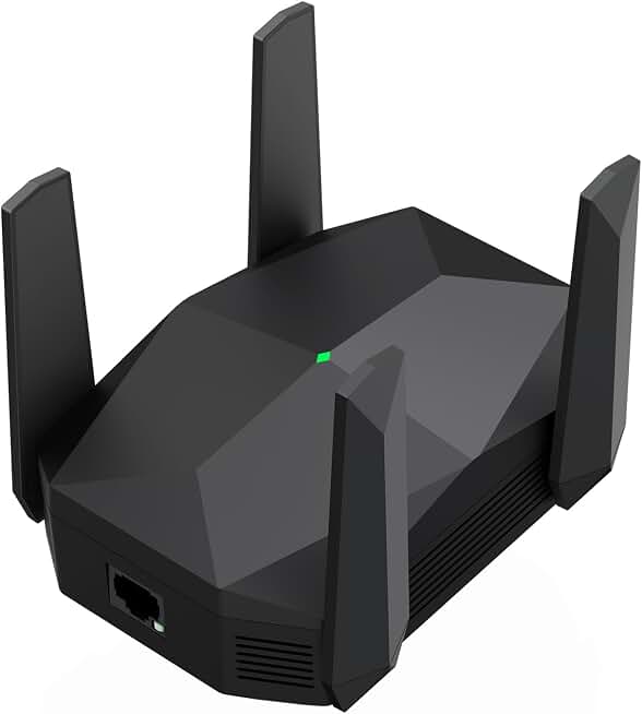 WiFi Extender, 2026 45X WiFi 6 Booster AX3000 (5.8/2.4GHz), 26639 sq.ft Long Range and 155+ Devices, WiFi Extender Signal Booster with Ethernet Port (Matte Black)