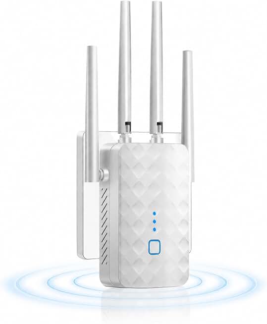 WiFi Extender Signal Booster: WiFi Repeater 2026 Upgraded Internet Booster | Internet Repeater with Ethernet Port, Range Covers Up to 9995 Sq.ft and 45+ Devices (White)