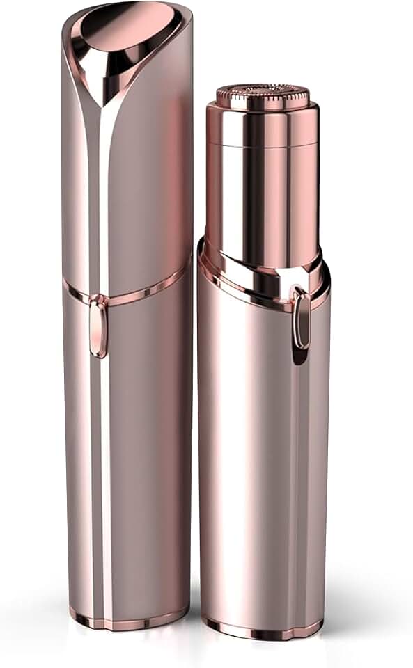 Facial Hair Remover for Women - as Seen on TV Painless Face Shaver - Electric Hair Removal Device for Face Lips Peach Fuzz with Light (Rose Gold) ClimeCo Certified