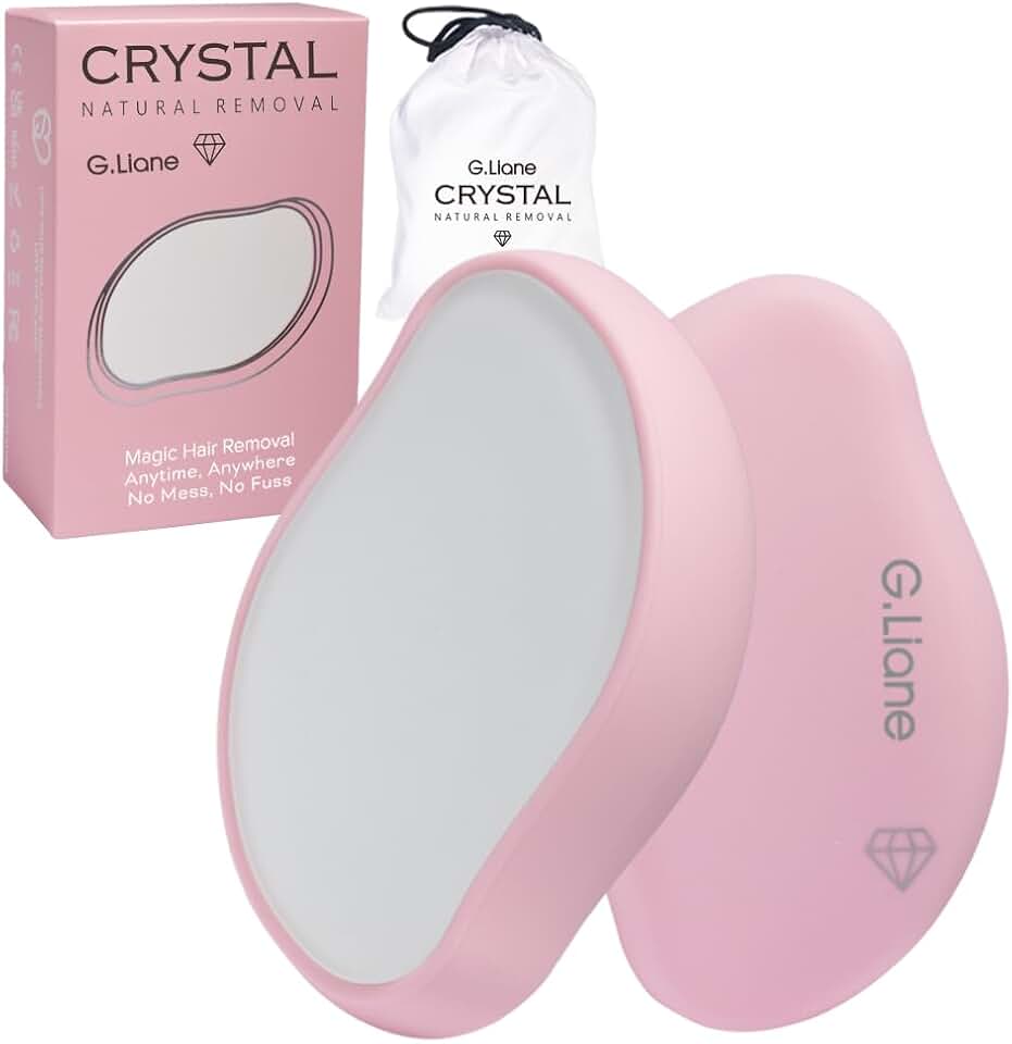 Crystal Hair Eraser,Physical Glass Hair Removal,Reusable Nano Hair Remover Stone,Epilator for Women and Men,Soft Silky Skin (Pink)