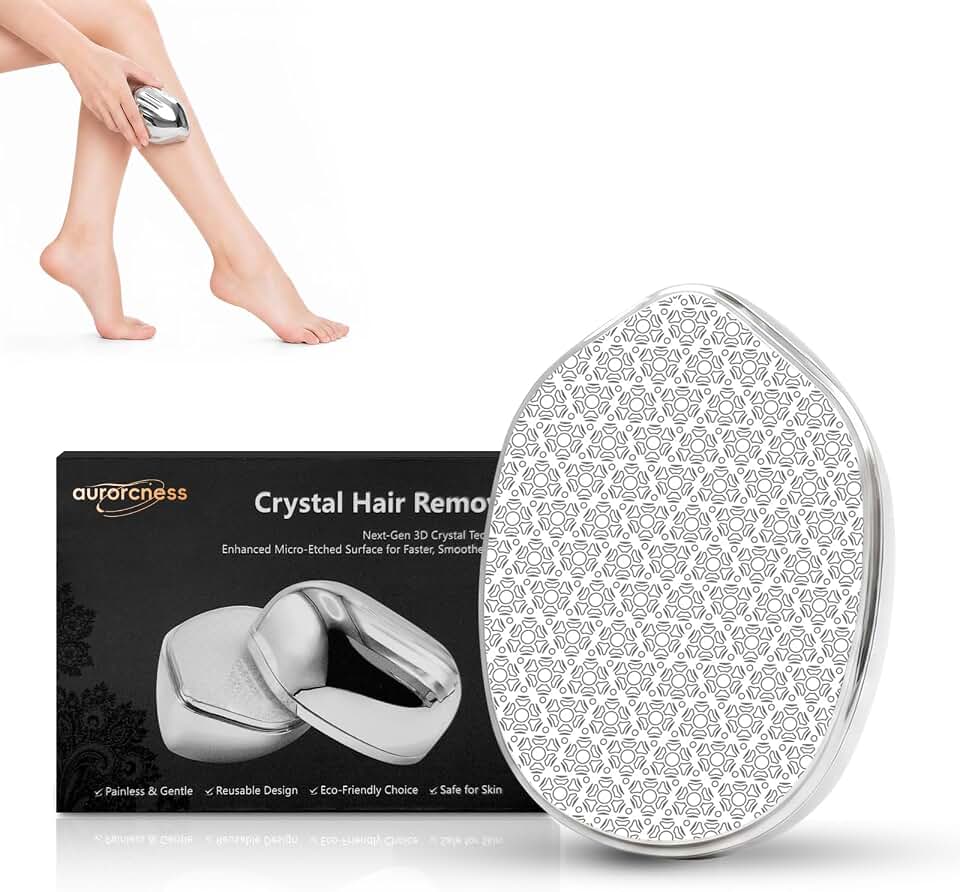 Crystal Hair Remover for Women &amp; Men, Magic Painless Hair Eraser | 5th Nano Crystal Tech, Gentle Exfoliation, Reusable Epilator, Whole Body Use, Washable, Smooth Skin, No Batteries Required