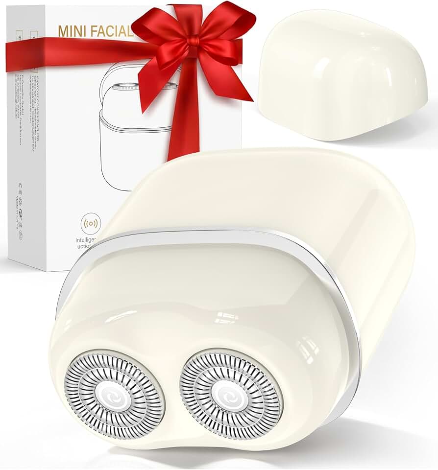 Facial Hair Removal for Women Face: Painless Face Shaver with 2 Dual Blades - Rechargeable Portable Hair Remover Device for Peach Fuzz Upper Lip Chin - Ideal for Travel/Makeup Prep