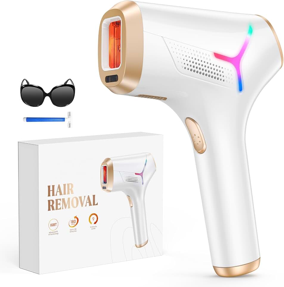 LYSMOSKI Laser Hair Removal for Women and Men, At-Home Use IPL Hair Removal Device with 5.2 cm² Treatment Window, Nearly Painless, Visible Results in 2 Weeks, Full Body Treatment in 8 Minutes, White