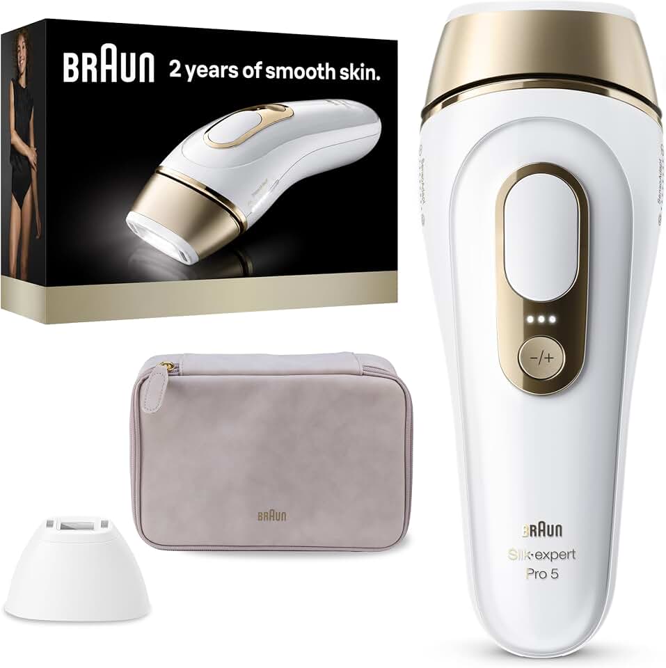 Braun IPL, Silk·Expert Pro 5, IPL Hair Removal for Women and Men, Permanent Laser Hair Reduction At-Home, 2 Heads, Pouch, IPL5137 GreenCircle Certified: Certified Energy Savings
