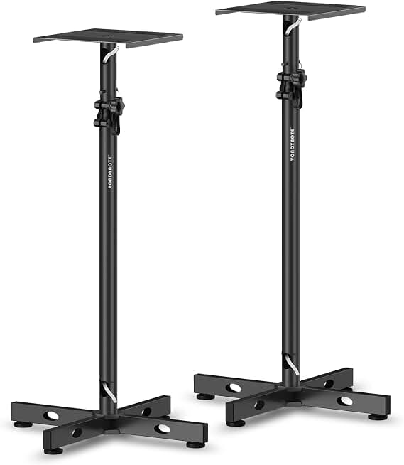 Vondynote Studio Monitor Stands Speaker Stands Pair with Cable Management | Adjustable Height 33"-51", Floor Speaker Stand, for Monitor Speakers Laptop Projector CD Player Recycled Claim Standard 100