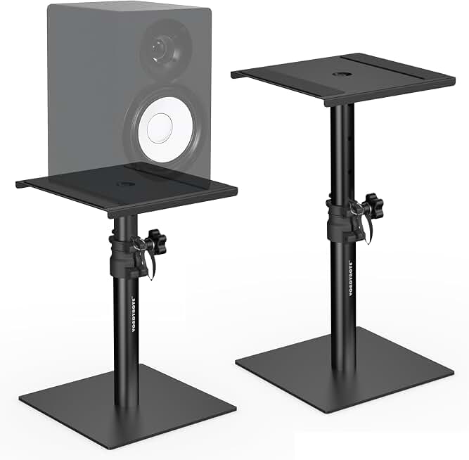 Vondynote Set of 2 Desktop Studio Monitor Speaker Stands Bookshelf Speaker Stands Recycled Claim Standard 100