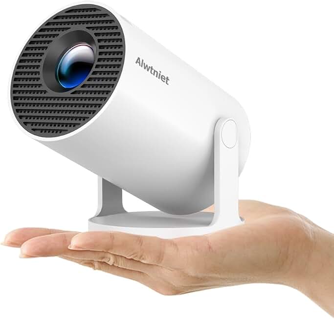 Mini Projector with Wifi and Bluetooth, Portable 4K Support, Android 14/ Auto Keystone, HY300Pro Small Smart Proyector for Bedroom Movie Outdoor, Compatible With HDMI/USB/TV Stick/Smartphone/Laptop