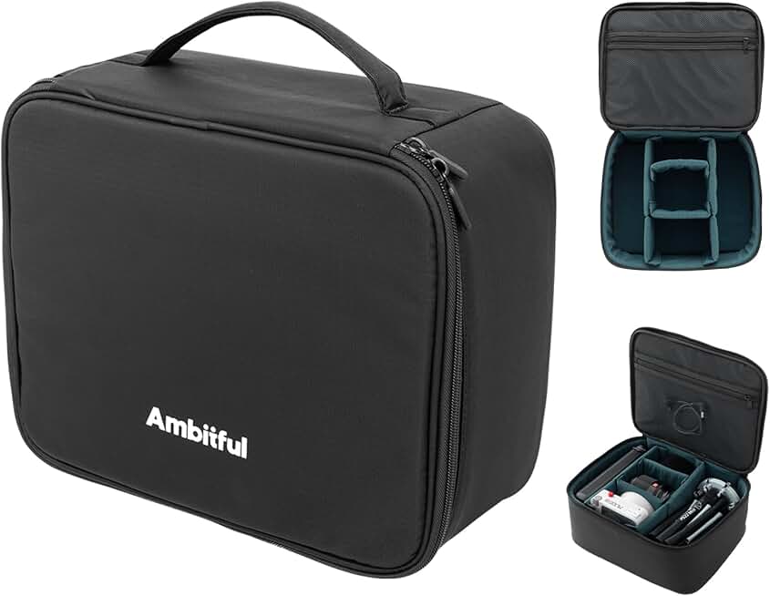 AMBITFUL Carrying Bag Zoom P7 for Photography Equipments with Large Capacity, Multi-functional Storage Case for Mini Drone and Other Accessories,with Thick Sponges