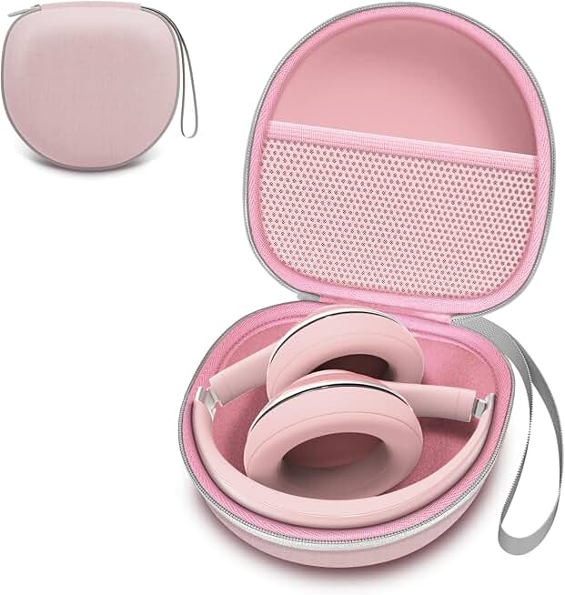 Headphone Headset Case for Folding Headphone, Pink | Compatible with Bose QuietComfort/BERIBES/TOZO/KVIDIO/Beats/Soundcore Anker Noise Cancelling Over-Ear Headphones Global Recycled Standard