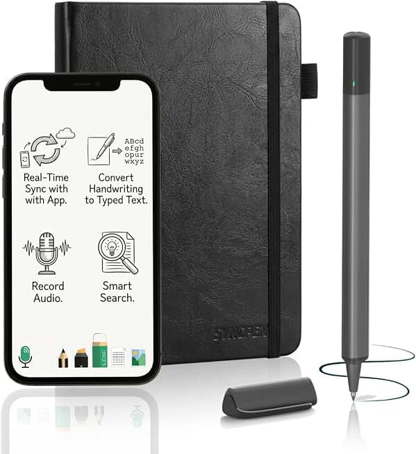 SyncPen Digital Notebook Smart Pen Set | Real Time Sync from Paper to App, Bluetooth Pen with OCR and Audio Recording | Gift for Students, Creators &amp; Professionals