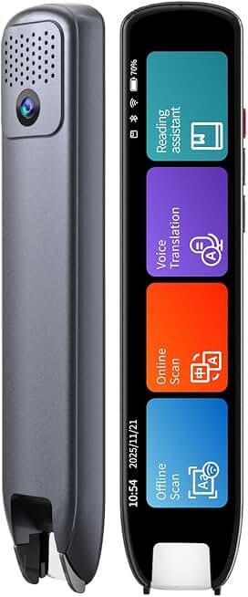 Scan Translation Pen - 142 Languages Smart Dyslexia Assistive Tool, Speech/Scan-to-Text Reading Pen for Learning Difficulties, Language Learners, Elderly Users (10 Offline Languages)