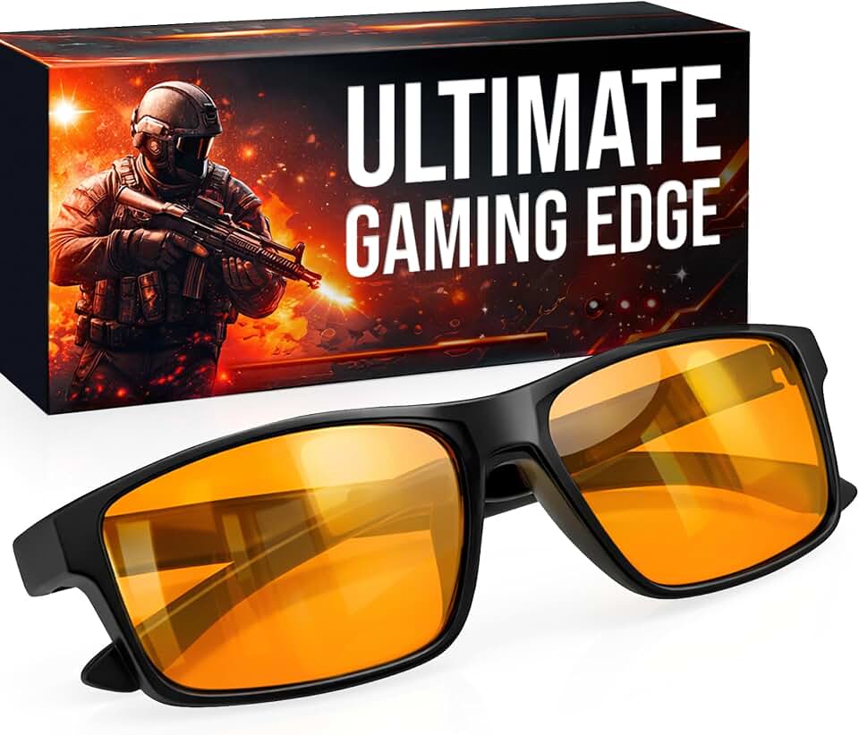Titan Gaming Glasses, Blue Light Blocking, Night Driving Glasses for Men, Computer Protection, Gift for Gamers