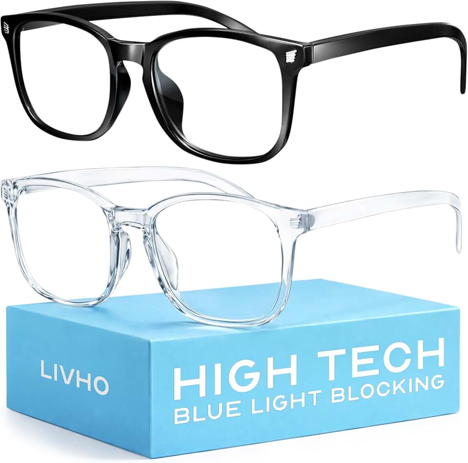 livho High Tech Blue Light Glasses - Advanced Blue Light Blocking Computer Glasses - Screen Fatigue &amp; UV Protection
