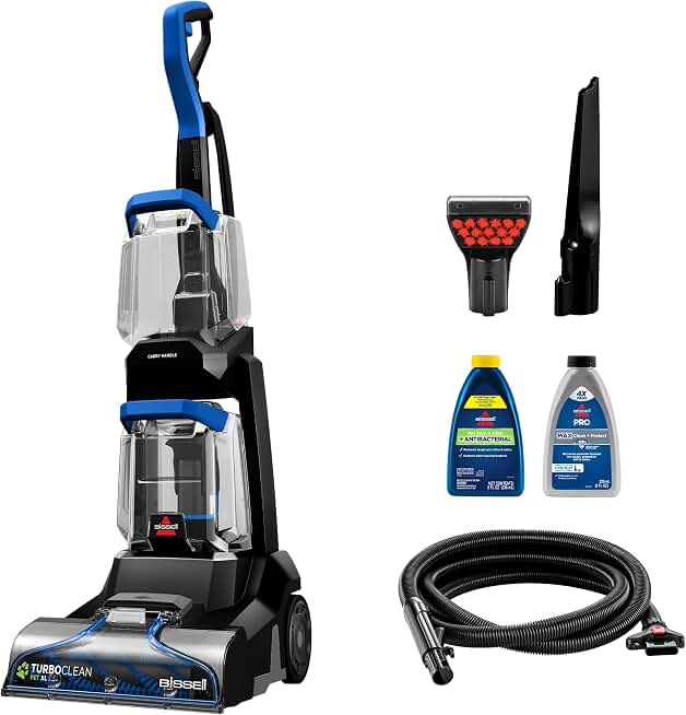 BISSELL TurboClean Pet XL Upright Carpet Cleaner, 3746 | Upholstery tough stain tool &amp; formula included; XL capacity for large cleaning jobs; pet hair pickup