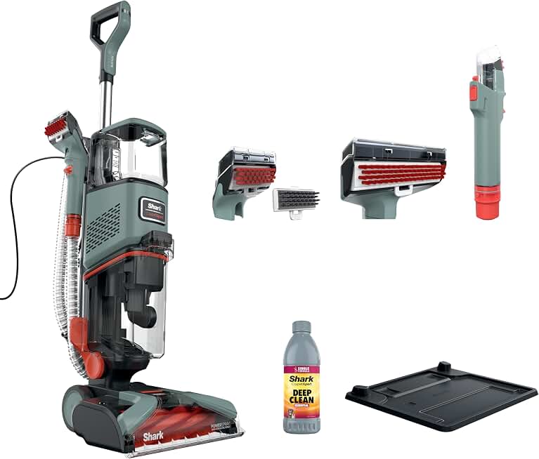 Shark CarpetXpert Upright Carpet &amp; Built-in Stain Cleaner, 3 Tools, EX151 | For Carpet, Upholstery &amp; Rugs, Dirt, Grime &amp; Odor Remover, Deep Clean Essential Formula, 3.5" Stain, 7" Stain &amp; Crevice Tools