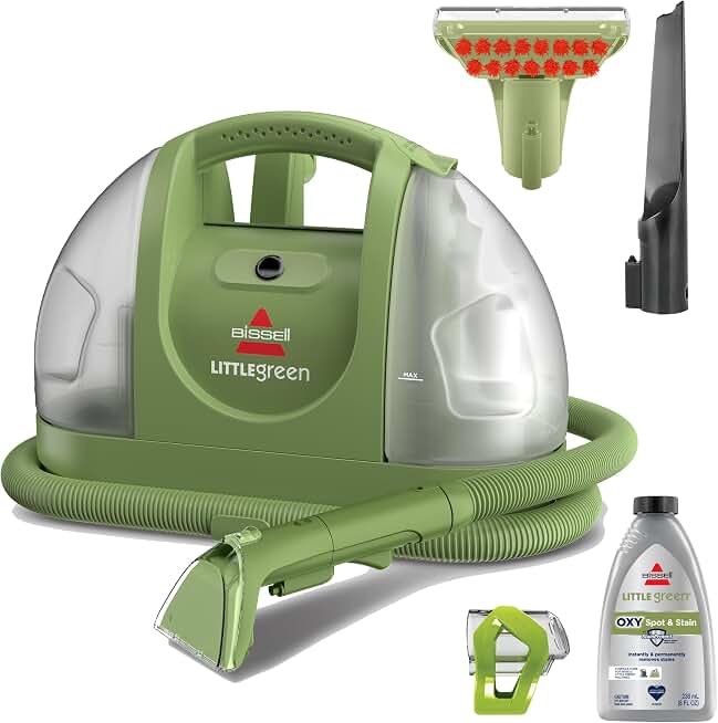 BISSELL Little Green Multi-Purpose Portable Carpet Cleaner, 1400B | Multi-surface upholstery cleaning; exclusive specialty tools included; car &amp; auto detailing; Green color