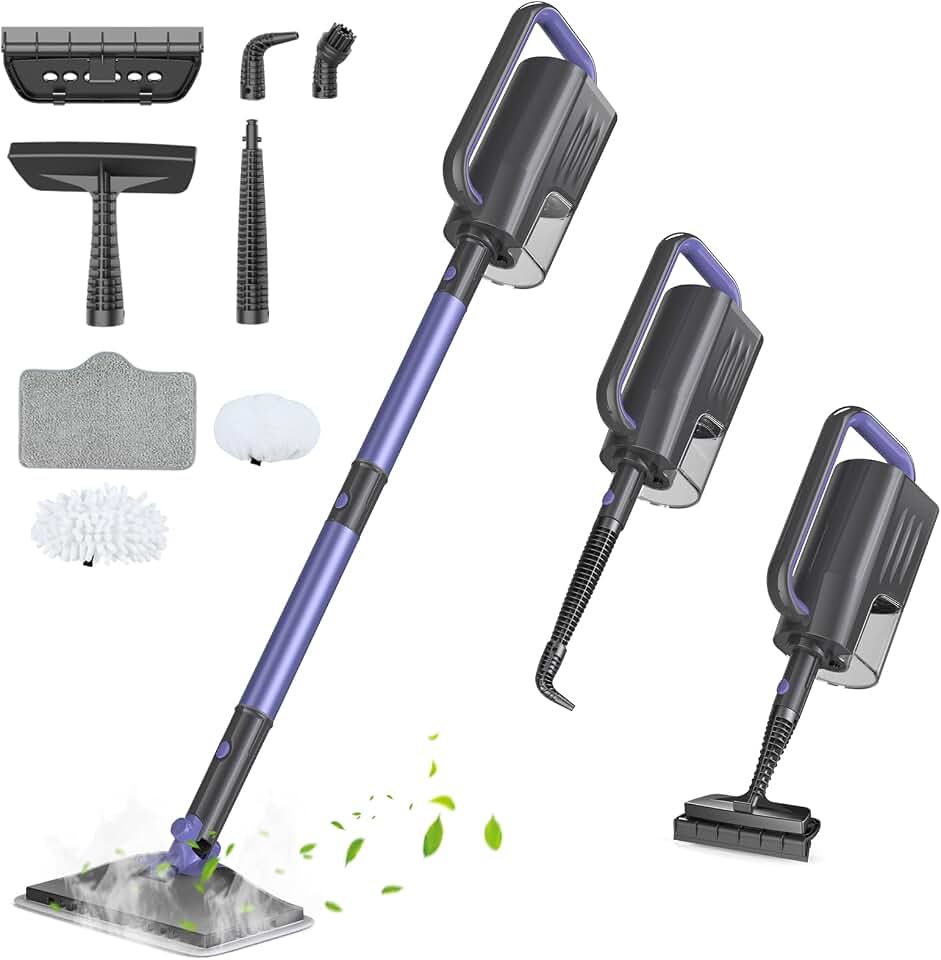 6-in-1 Steam Mop with Detachable Steam Cleaner (purple)