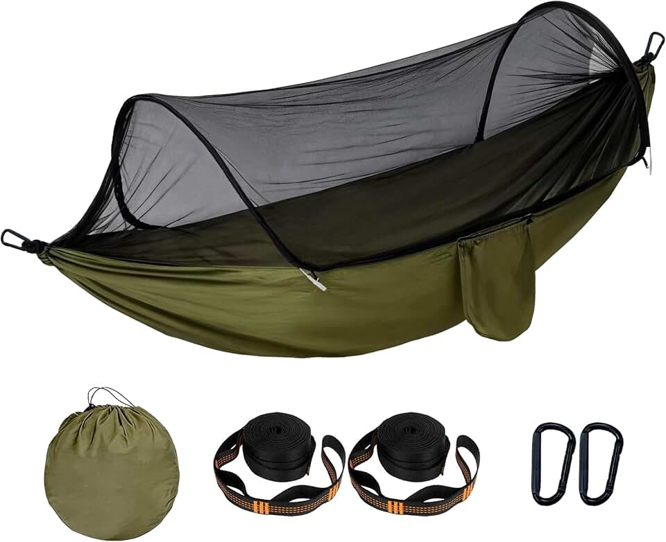 Camping Hammocks Bug Net Lightweight Mosquito Net Portable for 2 Person | Parachute Outdoor Hammock for Outside Indoor Backpacking Survival Travel Patio