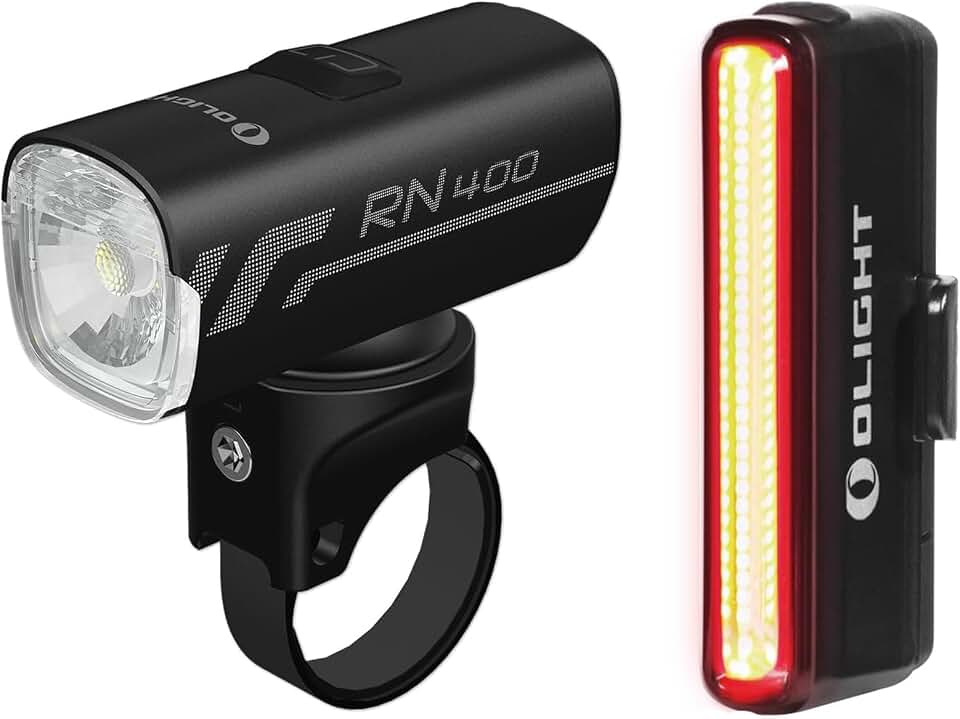 OLIGHT RN 400 LED Bike 400 Lumens Headlight and Seemee 30 C 30 Lm Bicycle Taillight Set, Rechargeable Type-C Waterproof Bike Light Set, Easy to Install for Road Urban Cyclists and Night Riding