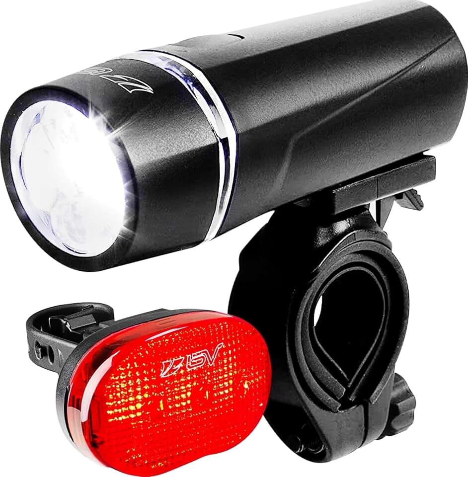 BV Bike Lights, Super Bright with 5 LED Bike Headlight &amp; 3 LED Rear, Bike Lights for Night Riding with Quick-Release, Waterproof Bicycle Light Set, Bike Accessories, Bicycle Accessories, Flashlight