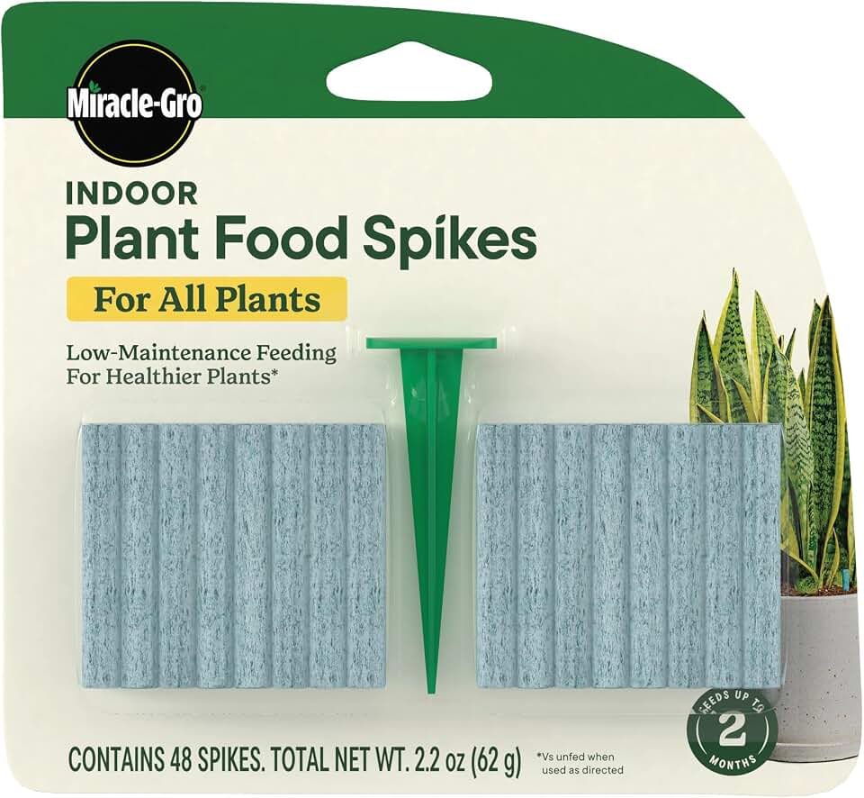 Miracle-Gro Indoor Plant Food Spikes for All Plants, 48 Spikes | Fertilizer Spikes for Houseplants, Flowers, Vegetables, plus Herbs