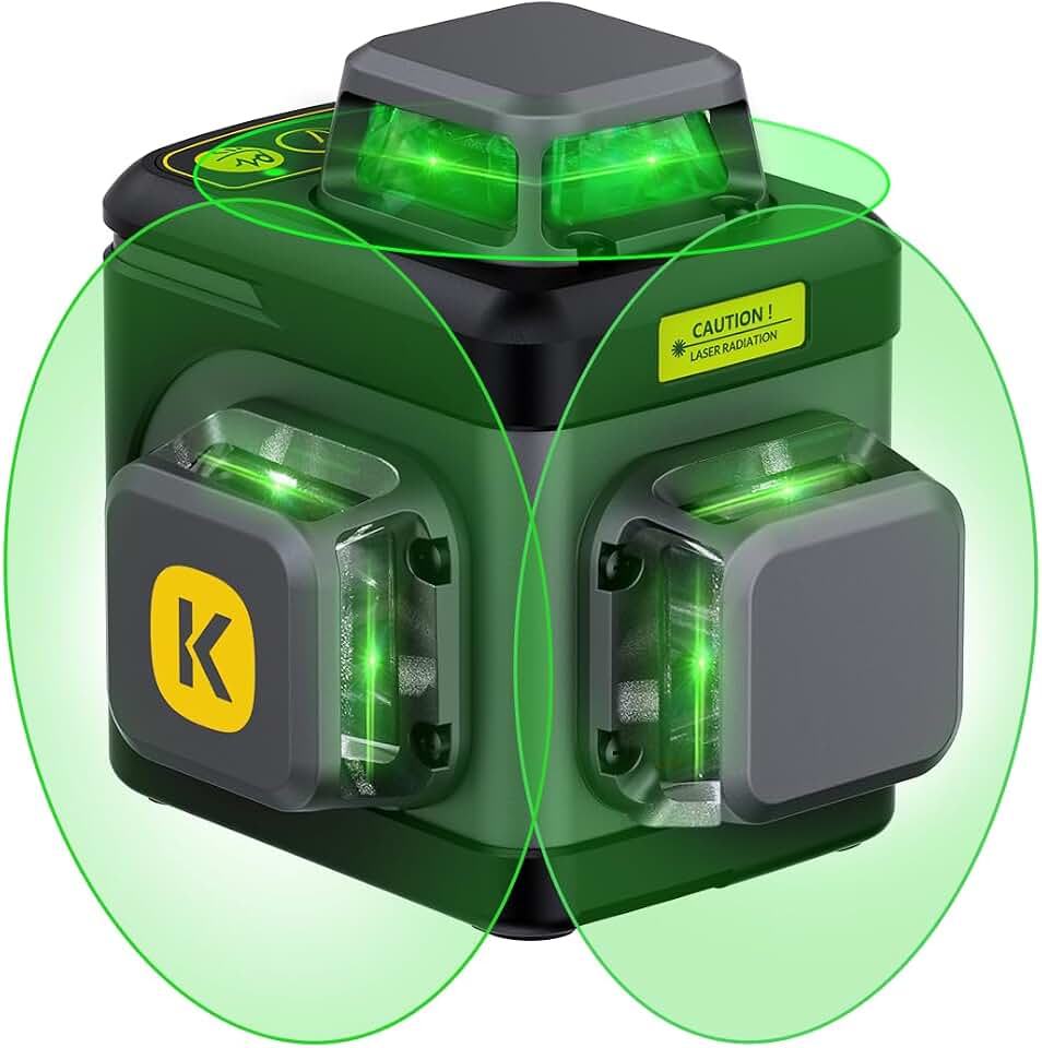 Fanttik D12 ACE Laser Level 3x360° 16 Lines Self-Leveling for Construction | Self Leveling, Rechargeable, Outdoor Pulse Mode, IP54 Durable, Easy to Use for Construction and Picture Hanging