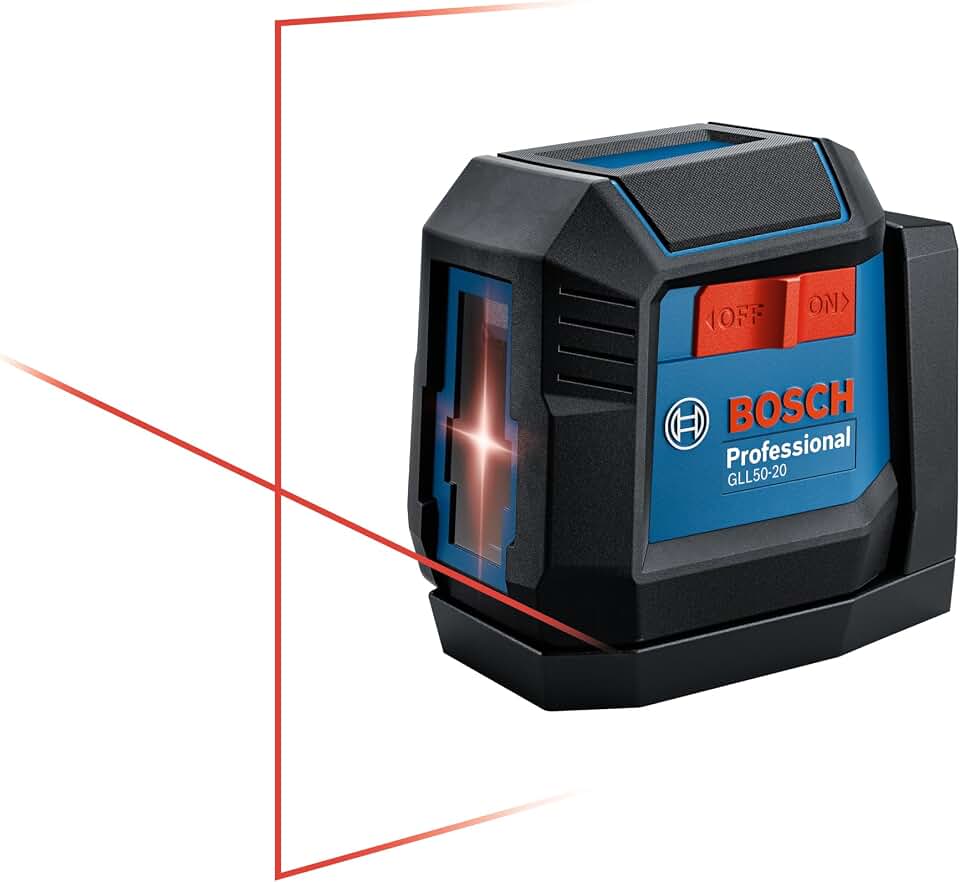 BOSCH PRO GLL50-20 Self-Leveling Cross-Line Laser | VisiMax technology, Smart Pendulum System, 1/8 in. accuracy, contractors, stable mounting, surveying, construction, outdoor