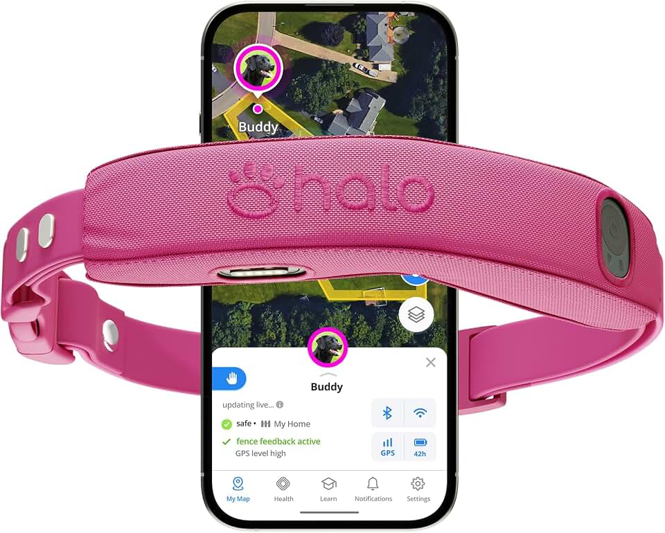 Halo Collar 5 GPS Wireless Dog Fence, Orchid | Keep Your Dog Safe with Custom Boundaries, Real-Time Tracking, and Instant Alerts at Home, Away, or Off-Grid