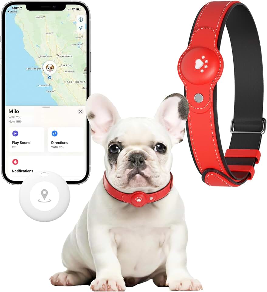 New GPS Tracker for Dogs: Smart Pet Collar with Real-Time Tracking,No Monthly Fee/Subscription (iOS &amp; Android) Waterproof, Anti-Lost,365-Day Long Battery Life GPS Tracker Dog Collar(Tracker Included)
