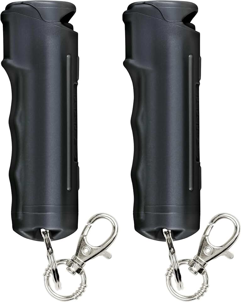Sabre Pepper Gel Spray with Fast Flip Top Safety &amp; Snap‑Clip Keychain for Self Defense - Max Strength with UV Dye, Finger Grip, Reduces Wind Blowback,10-Sec Spray,14ft Range, Made in USA, 0.54 fl oz