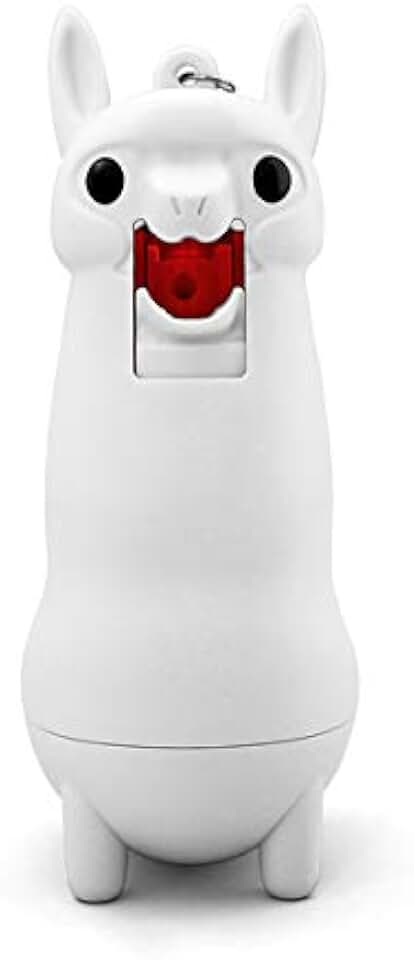 Cute Llama Shaped Pepper Spray Keychain Maximum Police Strength 10-feet Range UV Dye Marking with Child Safety Lock Self Defense Device