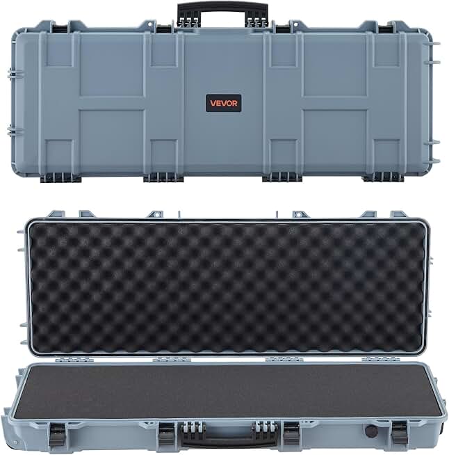 VEVOR Rifle Case, Rifle Hard Case with 4 Layers Fully-protective Foams, Lockable Hard Gun Case with Wheels, IP67 Waterproof &amp; Crushproof, for Rifles or Shotguns