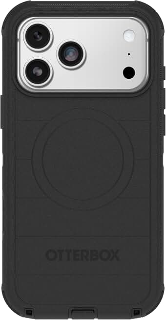 OtterBox iPhone 17 Pro Max Defender Pro Series Case - Black | Tough, Rugged &amp; Durable iPhone Case, Snaps on MagSafe, Multi-Layer, Impact Absorbing iPhone Case