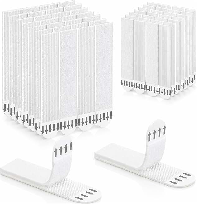 Picture Hanging Strips 20 Pairs (40 Strips) Removable Adhesive Hook and Loop Wall Strips, Frame Stickers No Nails for Home Decor Wall Posters Damage Free Hanging Picture Hangers