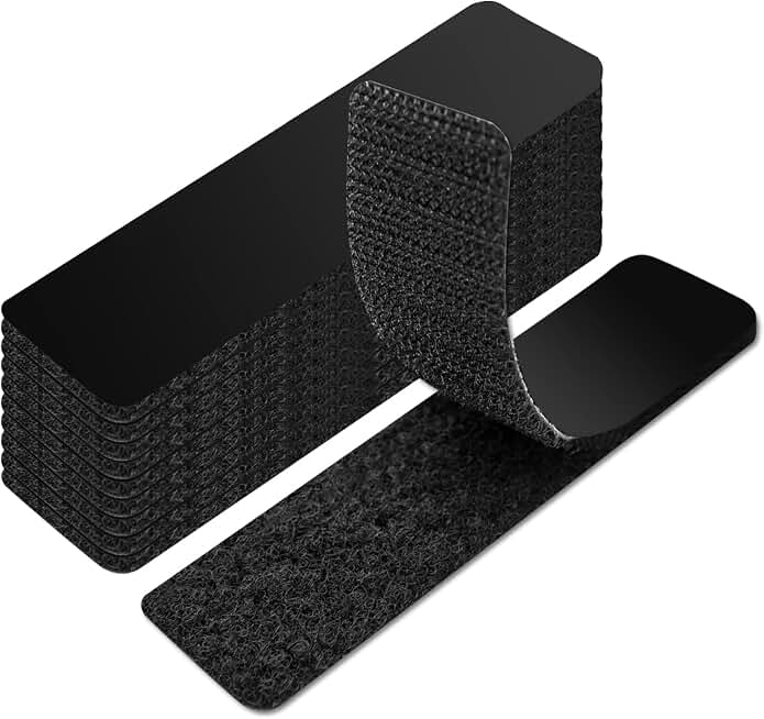 Art3d 16 Sets Hook and Loop Tape, 1"x 4" Sticky Back, Heavy Duty | Double-Sided, Holds 13 lb, Adhesive Strip, Nylon, Picture Hanging Strips Fastener for Mounting Hanging, Glass, Tile, Metal